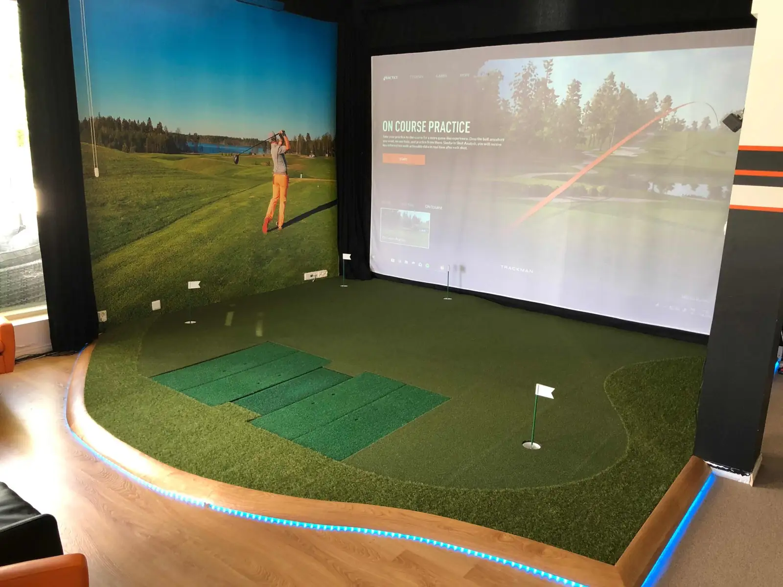 Golfsimulaattori tekonurmi